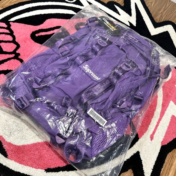 Stylish Supreme SS26 Backpack Review | TikTok Supreme Logo Backpack (SS26) – Purple